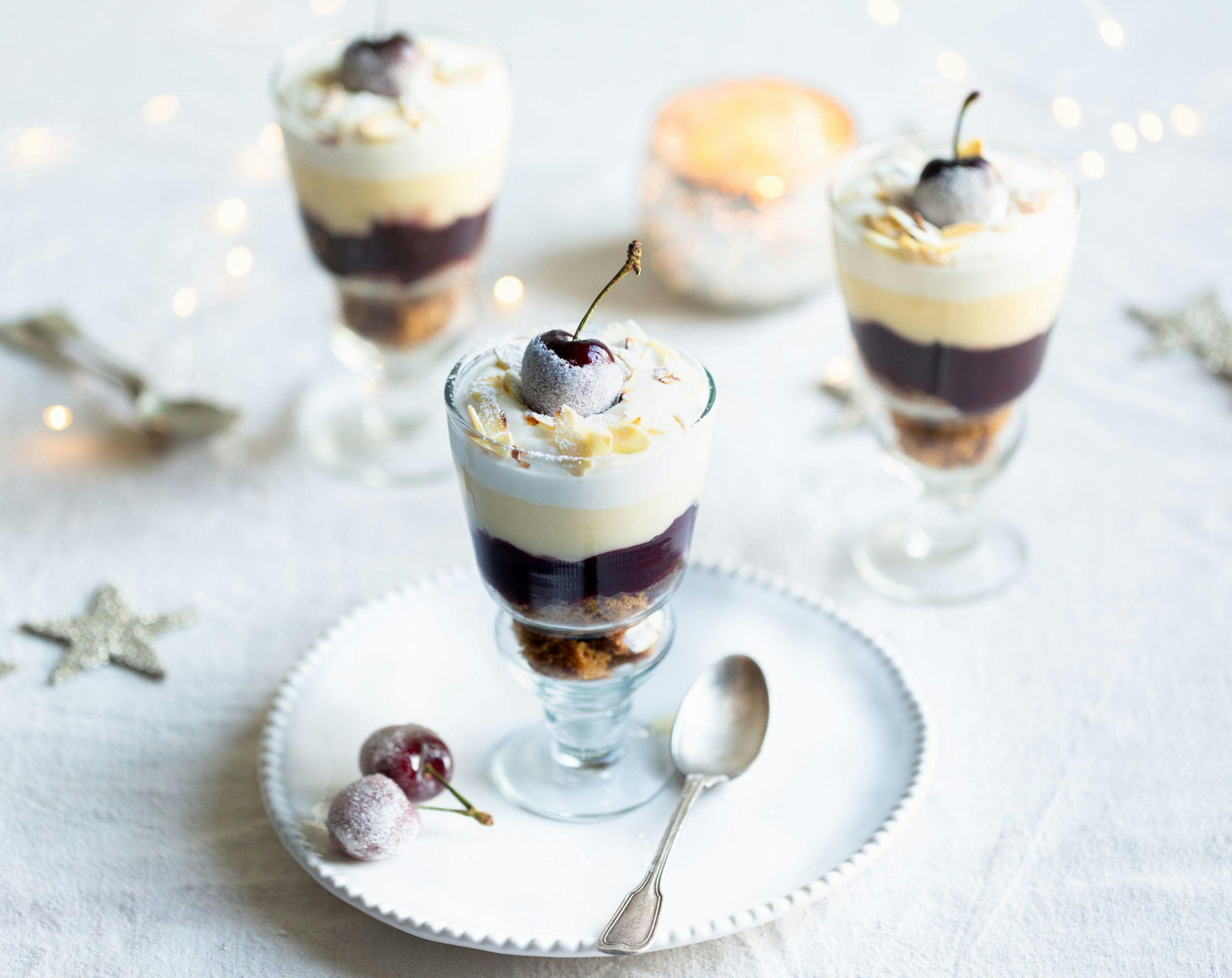 Easy Ginger and Cherry Trifles